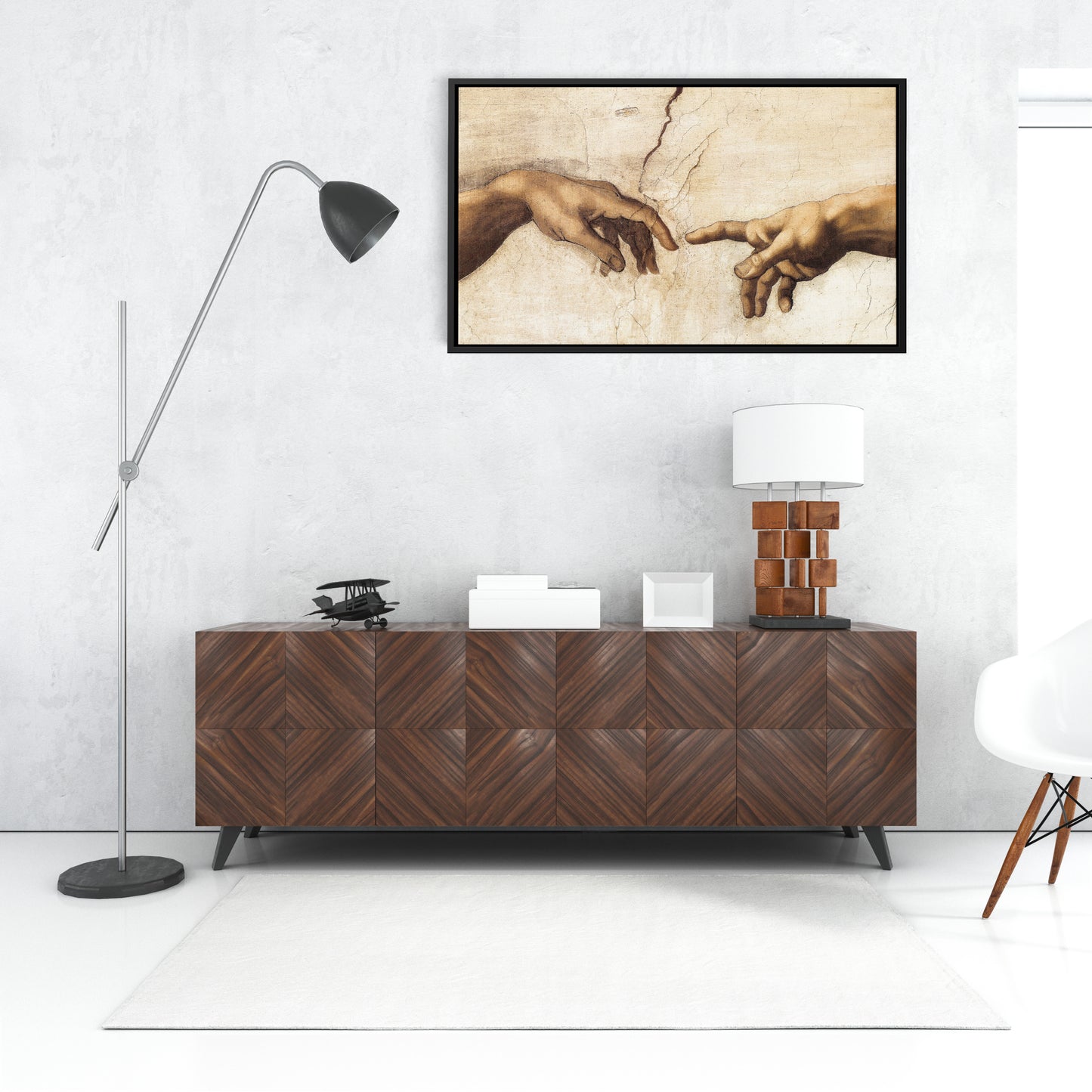 Michelangelo Creation Of Adam Hands Detail Canvas/Poster Art Reproduction, Large Canvas Wall Art, Renaissance Art Classic Painting