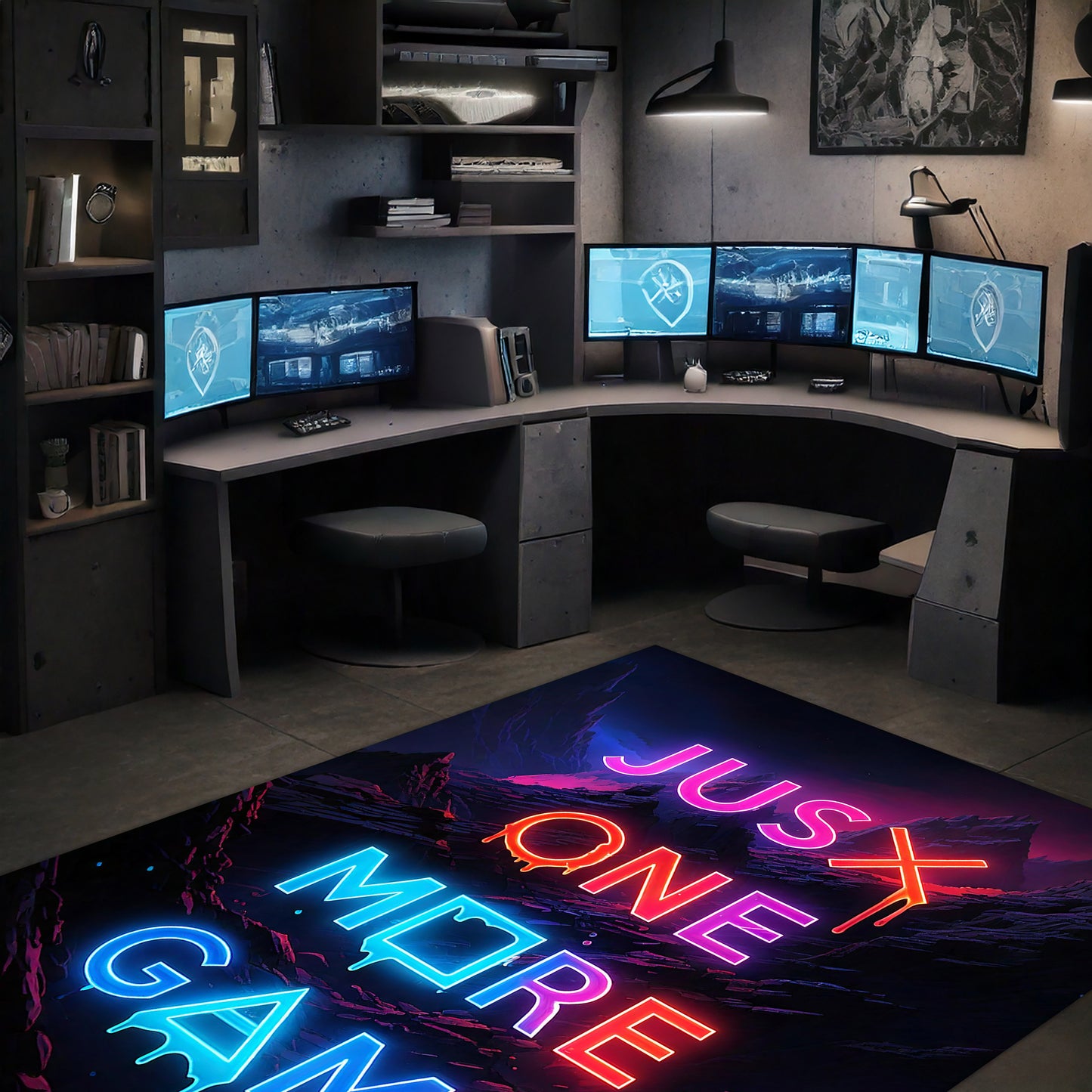 Just One More Game Yazılı Oyun Halısı | Gamer Odalarına Özel Tasarım